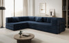 Luxuriöses L-förmiges Samt Designer Sofa mit Schlaffunktion und Stauraum