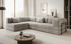 Luxuriöses L-förmiges Samt Designer Sofa mit Schlaffunktion und Stauraum