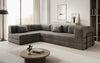Luxuriöses L-förmiges Samt Designer Sofa mit Schlaffunktion und Stauraum