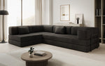 Lade das Bild in den Galerie-Viewer, Luxuriöses L-förmiges Samt Designer Sofa mit Schlaffunktion und Stauraum
