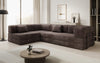 Luxuriöses Designer L-Sofa Lazy aus Cordstoff mit Schlaffunktion und Stauraum