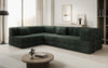 Luxuriöses Design Ecksofa Lazy L: Cordstoff, Schlaffunktion, Stauraum