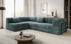 Luxuriöses Design Ecksofa Lazy L: Cordstoff, Schlaffunktion, Stauraum