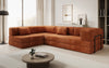 Luxuriöses Design Ecksofa Lazy L: Cordstoff, Schlaffunktion, Stauraum