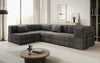 Luxuriöses Designer L-Sofa Lazy aus Cordstoff mit Schlaffunktion und Stauraum