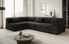 Luxuriöses Designer L-Sofa Lazy aus Cordstoff mit Schlaffunktion und Stauraum