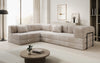 Luxuriöses Design Ecksofa Lazy L: Cordstoff, Schlaffunktion, Stauraum