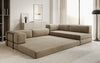 Luxuriöses L-förmiges Samt Designer Sofa mit Schlaffunktion und Stauraum