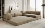 Lade das Bild in den Galerie-Viewer, Luxuriöses L-förmiges Samt Designer Sofa mit Schlaffunktion und Stauraum
