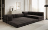 Luxuriöses L-förmiges Samt Designer Sofa mit Schlaffunktion und Stauraum
