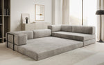 Lade das Bild in den Galerie-Viewer, Luxuriöses L-förmiges Samt Designer Sofa mit Schlaffunktion und Stauraum

