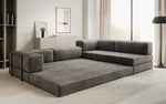 Lade das Bild in den Galerie-Viewer, Luxuriöses L-förmiges Samt Designer Sofa mit Schlaffunktion und Stauraum

