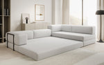 Lade das Bild in den Galerie-Viewer, Luxuriöses L-förmiges Bouclé-Sofa mit Schlaffunktion und Stauraum
