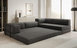 Lade das Bild in den Galerie-Viewer, Luxuriöses L-förmiges Bouclé-Sofa mit Schlaffunktion und Stauraum
