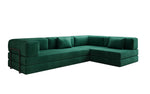 Lade das Bild in den Galerie-Viewer, Luxuriöses L-förmiges Samt Designer Sofa mit Schlaffunktion und Stauraum
