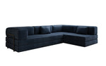 Lade das Bild in den Galerie-Viewer, Luxuriöses L-förmiges Samt Designer Sofa mit Schlaffunktion und Stauraum

