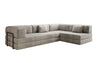 Luxuriöses L-förmiges Samt Designer Sofa mit Schlaffunktion und Stauraum