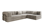 Lade das Bild in den Galerie-Viewer, Luxuriöses L-förmiges Samt Designer Sofa mit Schlaffunktion und Stauraum
