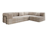 Luxuriöses Design Ecksofa Lazy L: Cordstoff, Schlaffunktion, Stauraum