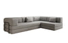 Luxuriöses L-förmiges Bouclé-Sofa mit Schlaffunktion und Stauraum