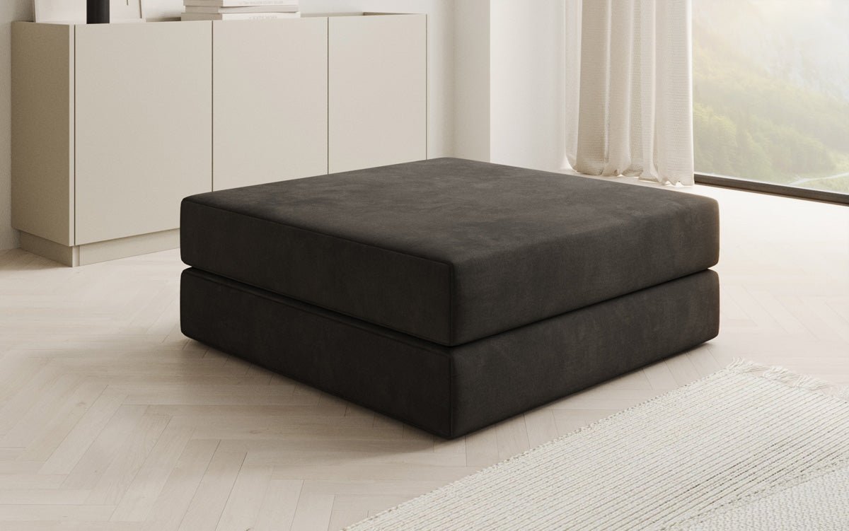 Luxuriöser Samt Beistellhocker Lazy: Stilvoller Pouf für Komfort und Eleganz