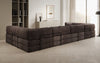 Luxuriöses U-Sofa Lazy U aus Cord mit Schlaffunktion und Stauraum