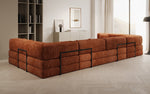 Lade das Bild in den Galerie-Viewer, Luxuriöses U-Sofa Lazy U aus Cord mit Schlaffunktion und Stauraum
