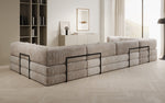 Lade das Bild in den Galerie-Viewer, Luxuriöses U-Sofa Lazy U aus Cord mit Schlaffunktion und Stauraum
