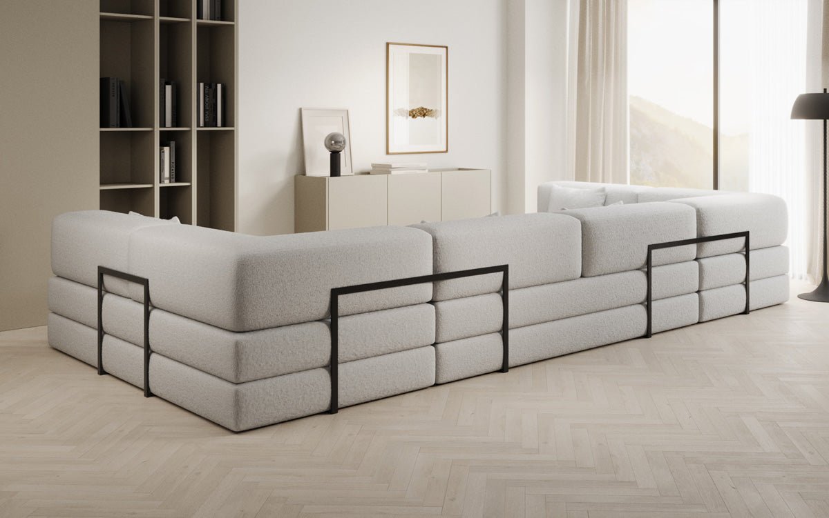 Luxuriöses Designer U-Sofa Lazy Bouclé: Modern, Gemütlich, Vielseitig, mit Schlaffunktion