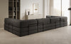 Luxuriöses Designer U-Sofa Lazy in Bouclé-Stoff mit Schlaffunktion und Stauraum