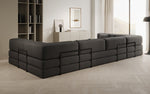 Lade das Bild in den Galerie-Viewer, Luxuriöses Designer U-Sofa Lazy in Bouclé-Stoff mit Schlaffunktion und Stauraum
