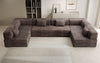 Luxuriöses U-Sofa Lazy U aus Cord mit Schlaffunktion und Stauraum