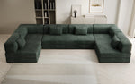 Lade das Bild in den Galerie-Viewer, Luxuriöses U-Sofa Lazy U aus Cord mit Schlaffunktion und Stauraum
