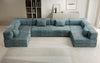 Luxuriöses U-Sofa Lazy U aus Cord mit Schlaffunktion und Stauraum