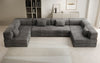 Luxuriöses U-Sofa Lazy U aus Cord mit Schlaffunktion und Stauraum