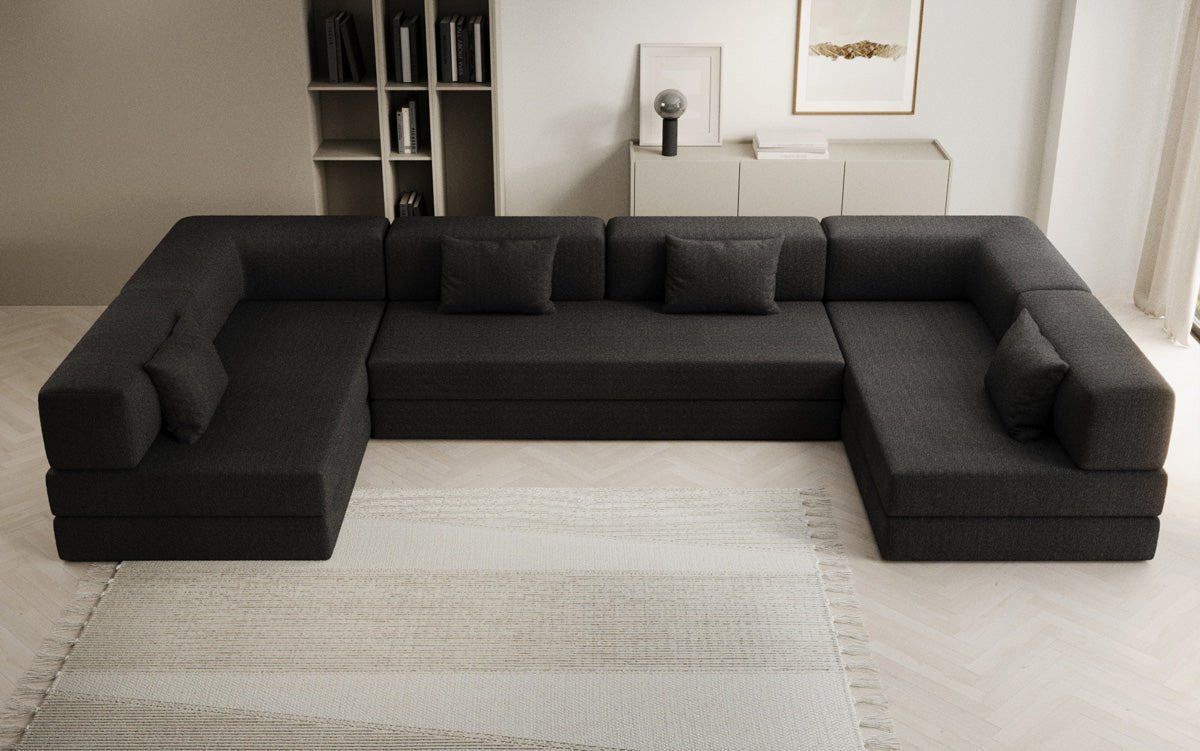 Luxuriöses Designer U-Sofa Lazy Bouclé: Modern, Gemütlich, Vielseitig, mit Schlaffunktion