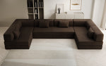 Lade das Bild in den Galerie-Viewer, Luxuriöses Designer U-Sofa Lazy in Bouclé-Stoff mit Schlaffunktion und Stauraum
