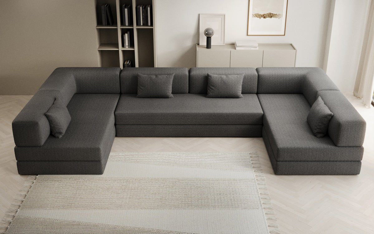 Luxuriöses Designer U-Sofa Lazy Bouclé: Modern, Gemütlich, Vielseitig, mit Schlaffunktion