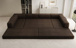 Lade das Bild in den Galerie-Viewer, Luxuriöses Designer U-Sofa Lazy in Bouclé-Stoff mit Schlaffunktion und Stauraum
