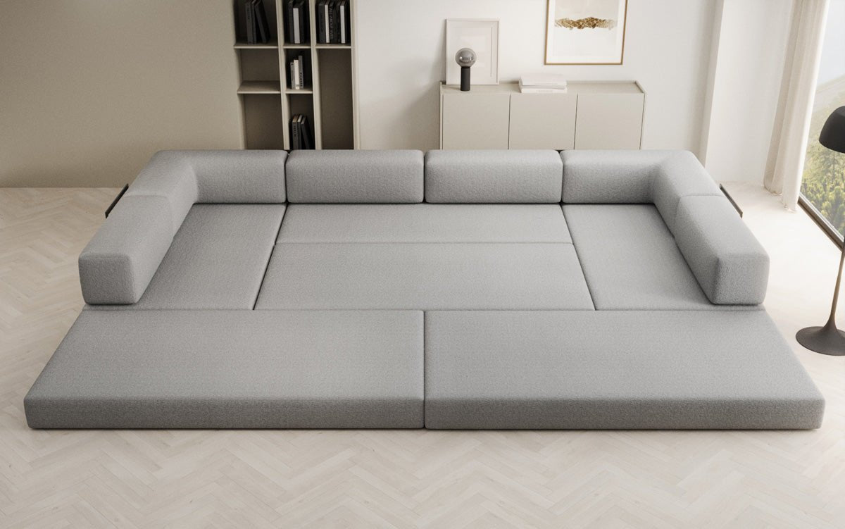 Luxuriöses Designer U-Sofa Lazy Bouclé: Modern, Gemütlich, Vielseitig, mit Schlaffunktion