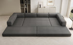 Lade das Bild in den Galerie-Viewer, Luxuriöses Designer U-Sofa Lazy in Bouclé-Stoff mit Schlaffunktion und Stauraum
