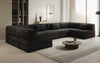 Luxuriöses U-Sofa Lazy U aus Cord mit Schlaffunktion und Stauraum