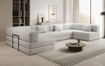Lade das Bild in den Galerie-Viewer, Luxuriöses Designer U-Sofa Lazy Bouclé: Modern, Gemütlich, Vielseitig, mit Schlaffunktion
