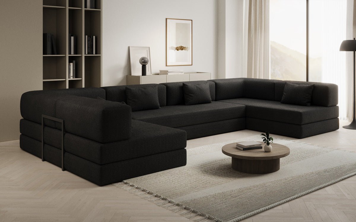 Luxuriöses Designer U-Sofa Lazy Bouclé: Modern, Gemütlich, Vielseitig, mit Schlaffunktion