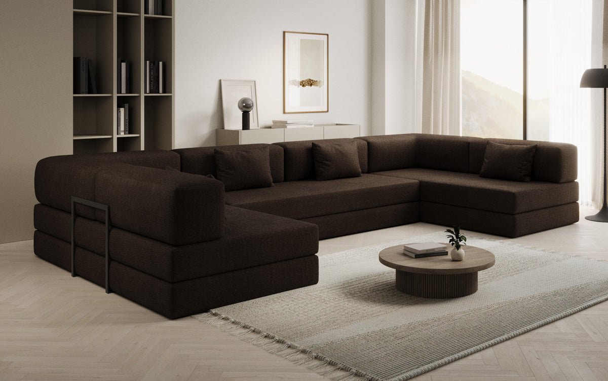 Luxuriöses Designer U-Sofa Lazy Bouclé: Modern, Gemütlich, Vielseitig, mit Schlaffunktion