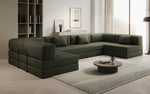 Lade das Bild in den Galerie-Viewer, Luxuriöses Designer U-Sofa Lazy Bouclé: Modern, Gemütlich, Vielseitig, mit Schlaffunktion
