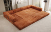 Luxuriöses U-Sofa Lazy U aus Cord mit Schlaffunktion und Stauraum