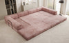 Luxuriöses U-Sofa Lazy U aus Cord mit Schlaffunktion und Stauraum