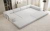 Luxuriöses Designer U-Sofa Lazy in Bouclé-Stoff mit Schlaffunktion und Stauraum