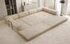 Luxuriöses Designer U-Sofa Lazy in Bouclé-Stoff mit Schlaffunktion und Stauraum